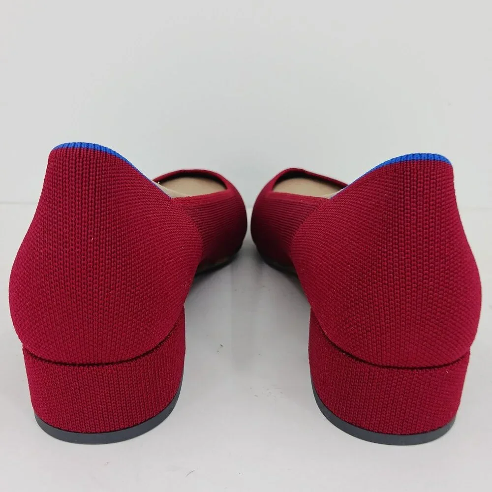 Rothys The High Point Comfort Heel Autumn Red US 13 Machine Washable Sustainable
